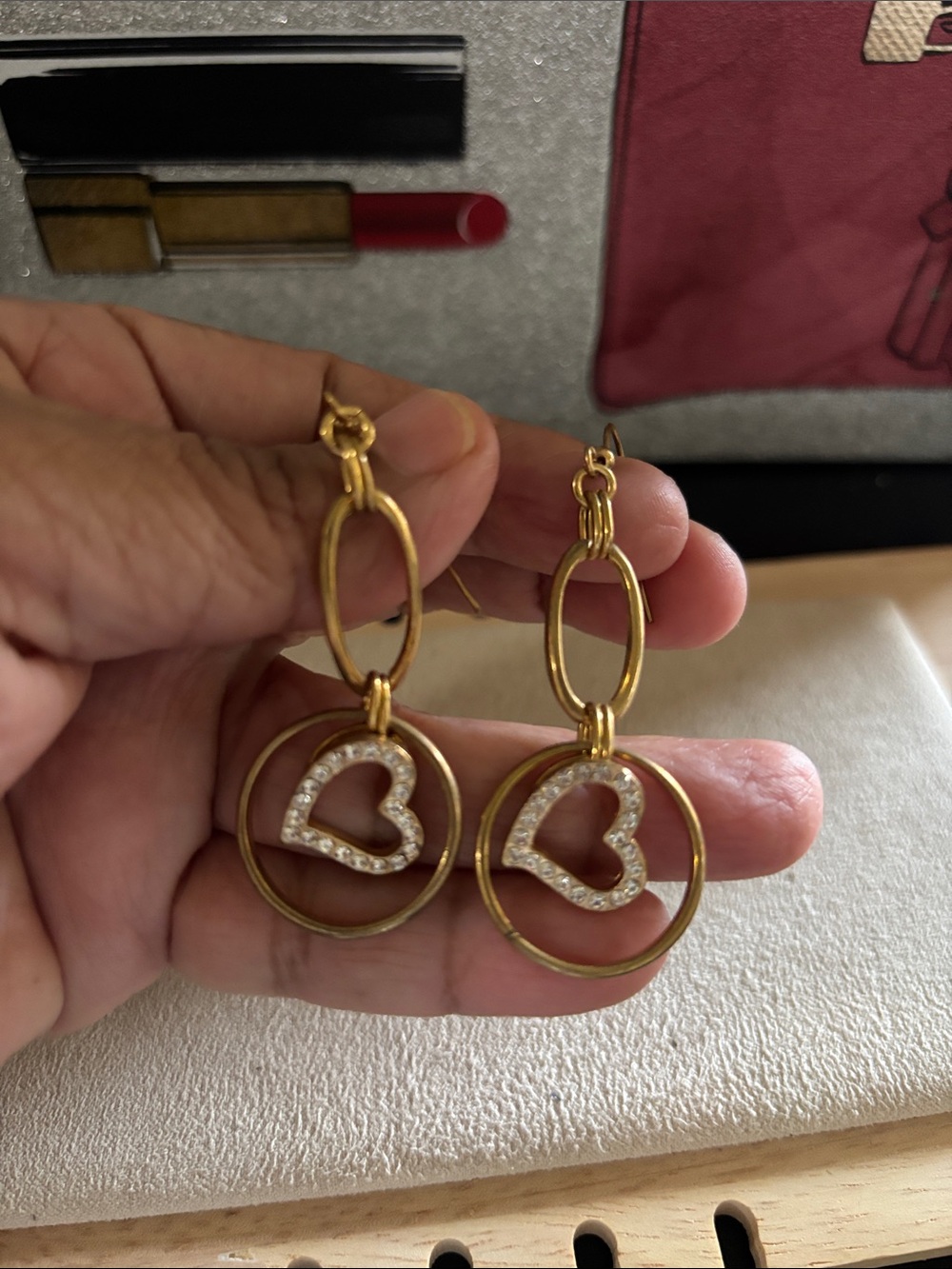 Gold Pearl Loop Dangle Earrings - Women Jewelry